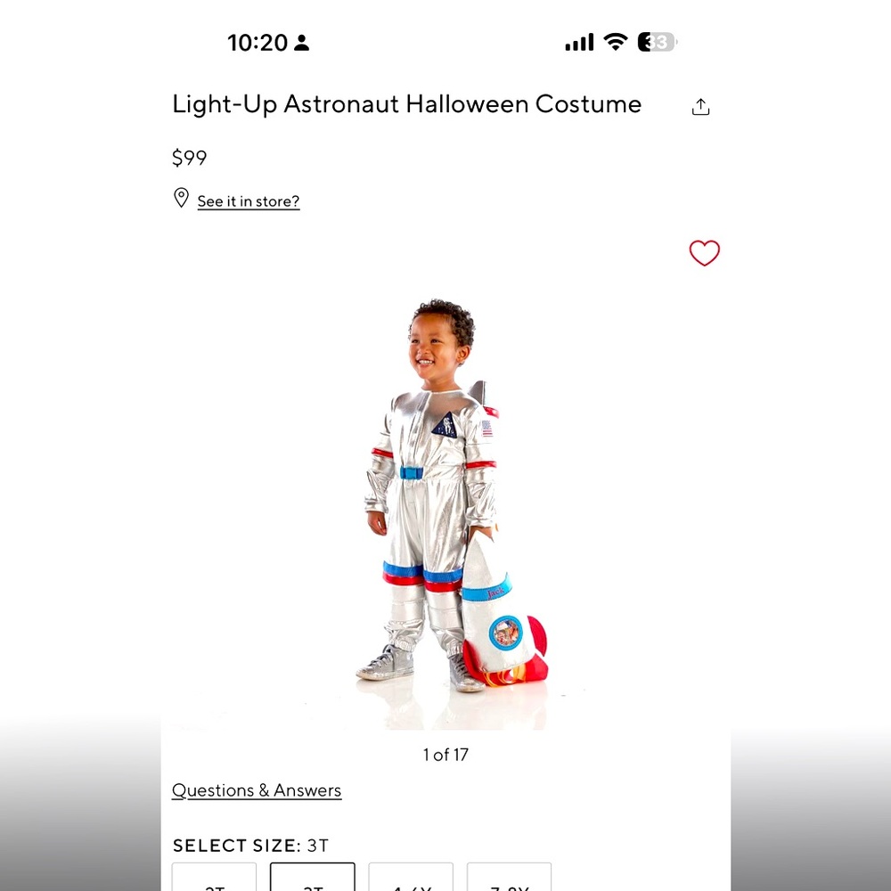 Light-Up Astronaut Halloween Costume